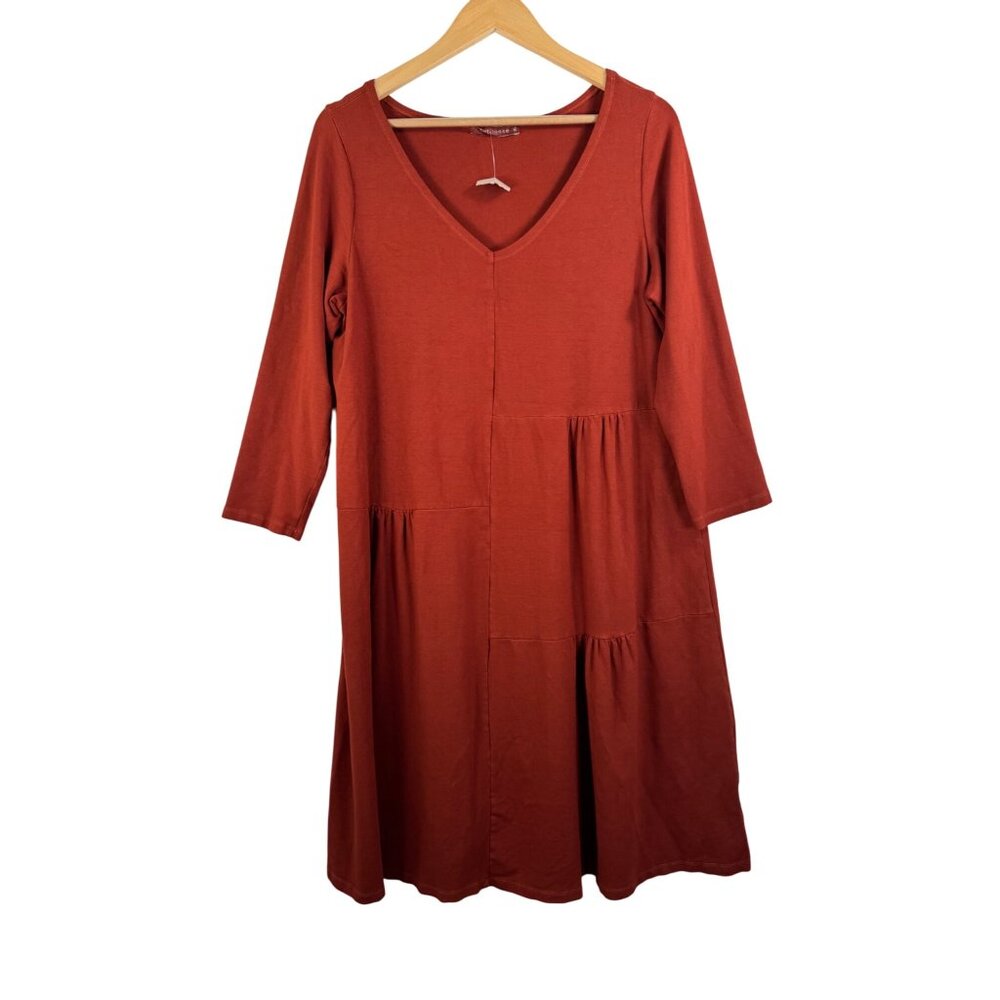 Cut‎ Loose lagen look oversized jersey knit tiered midi dress 90s sz XL